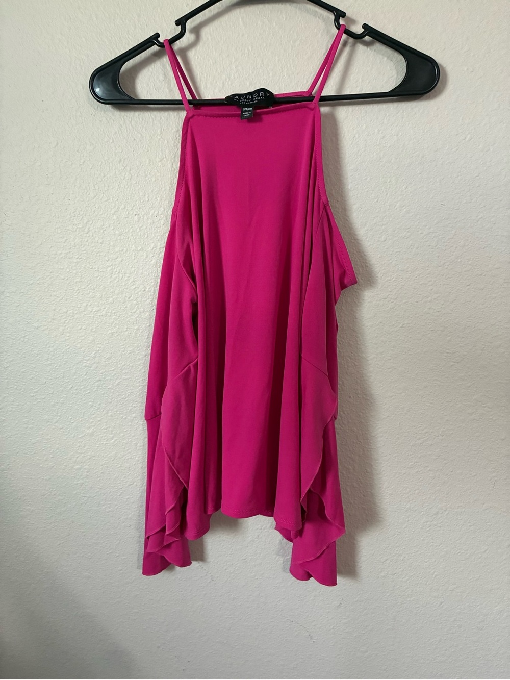 Laundry By Shelli Segal Fuchsia Asymmetrical Ruffle Dress